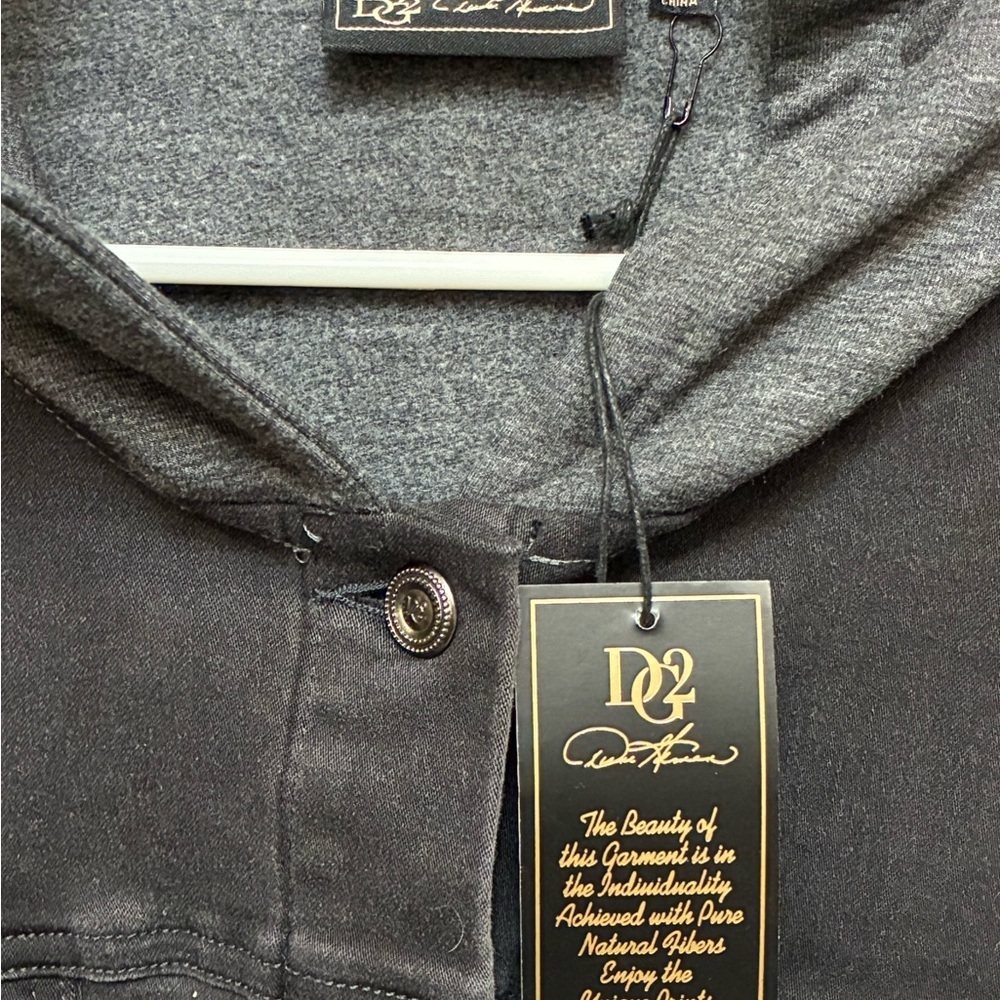 NWT Diane Gilman Black and Gray Hooded Jacket - Picture 2 of 3